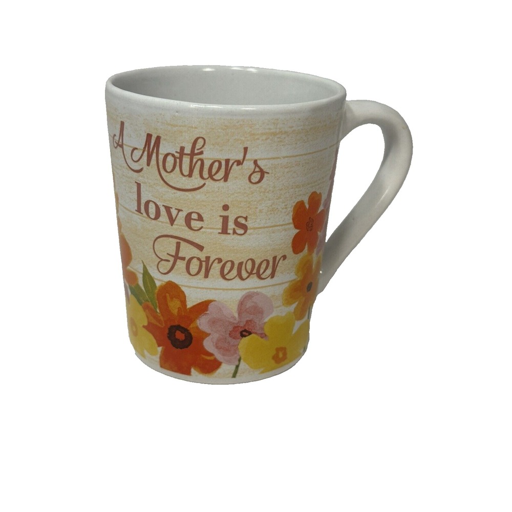 NEW COFFEE MUG CUP flomo A MOTHERS LOVE IS FOREVER‎ flowers floral